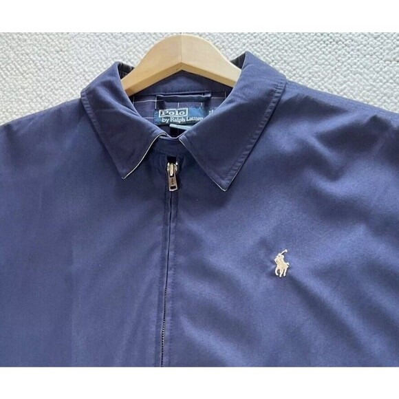 Vintage Polo Ralph Lauren Bi-Swing Bomber Jacket Full Zip Navy Blue Men XL - Picture 4 of 11